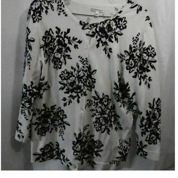 Croft & Barrow Women's Medium Button Up Cardigan Sweater 3/4 Sleeves - Picture 1 of 4